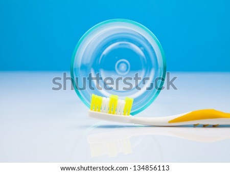 dentistry concept on a blue background