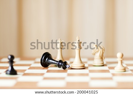 surrendering a chess game, winning and loosing concept