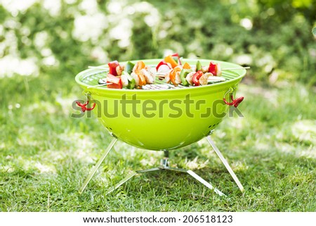 garden party with grilled food