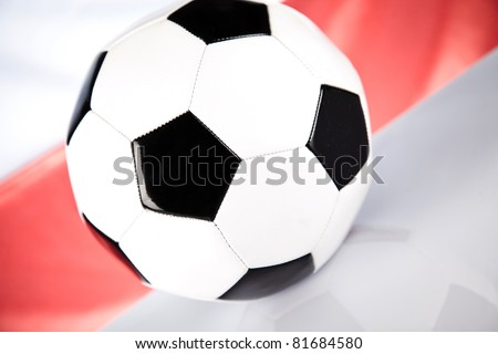 polish flag and soccer ball