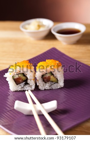 Sushi collection on plate