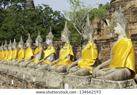 Large Buddhist Statue in Ayutthaya Thailand