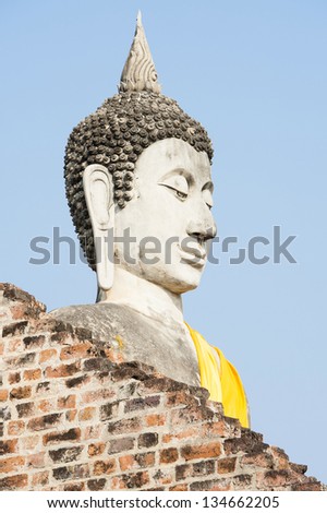 Large Buddhist Statue in Ayutthaya Thailand