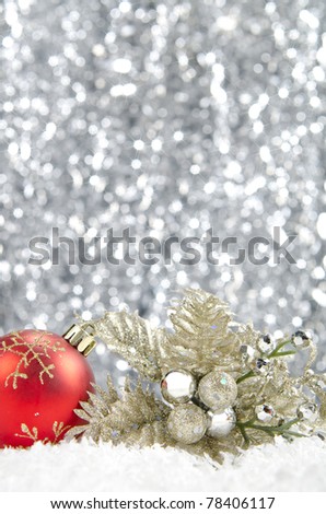 Christmas decorations set against a sparkling background
