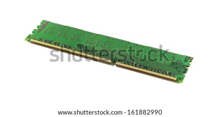 Computer Memory  Chip on a White Background