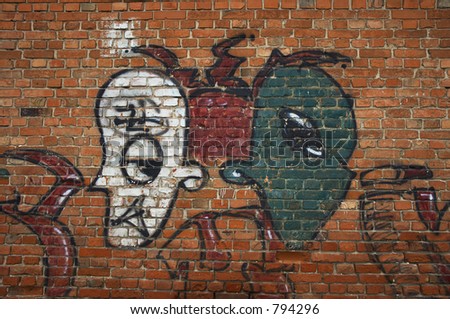 graffiti on the bricks