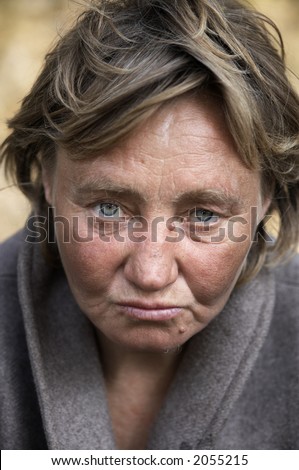 Hobo woman(focus point on the eyes,special photo f/x)