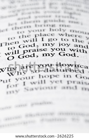 text of the bible (focus point on the (O God, my God)-words)