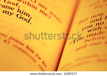 Bible objects (focus point on the (my God)-words,special sepia tone)