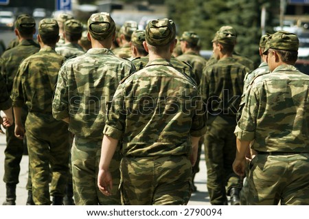 soldiers (focus point on the nearest people,special photo f/x)