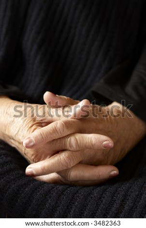 senior hands (special tone photo f/x, focus point on hands (center))