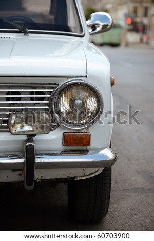 part of unique italian vehicle, selective focus, can be meet on Cuba,in former Soviet Union
