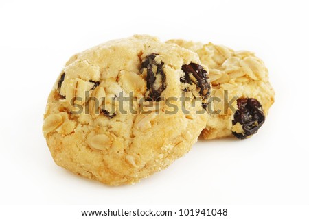 stock photo : Oatmeal cookies with raisin