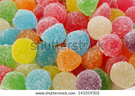 many colorful gummy candies
