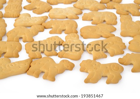 animal shaped cracker isolated on white background