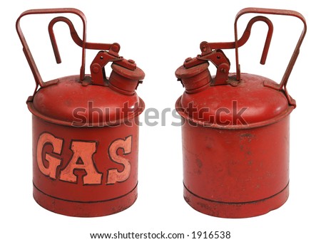 stock photo : red one gallon metal gas can