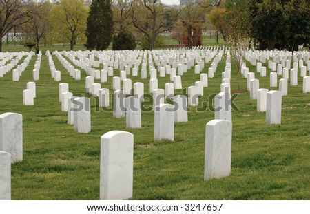 Field of headstones at Arlington National Cemetery in Washington DC