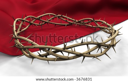 A Crown of thorns on a dark cloth