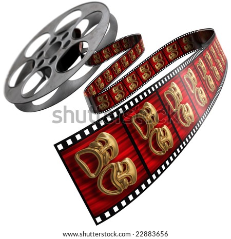 stock photo : Movie film reel isolated on a white background with 