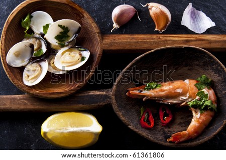 Spanish and Portuguese seafood tapas