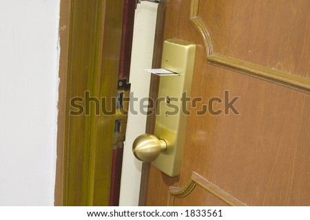 Electronic lock of a hotel room door
