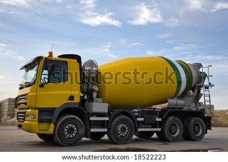 Heavy Yellow Concrete Truck