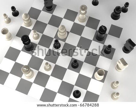 A played out set of chess