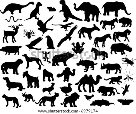 stock vector : animal silhouettes