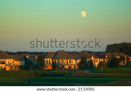 Golf course under the moon. More with keyword group1a