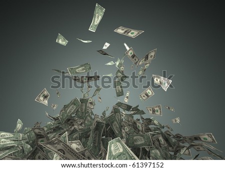 Burst of dollar bills