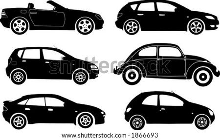  Cars on Silhouette Cars  Vector Illustration   1866693   Shutterstock