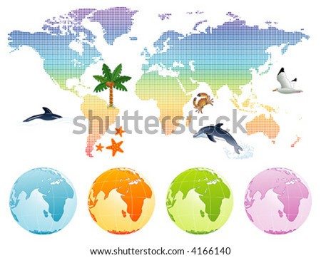 earth globe vector. globe, vector illustration