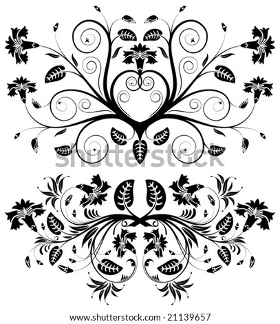 flower border clip art. stock photo : Collect flower