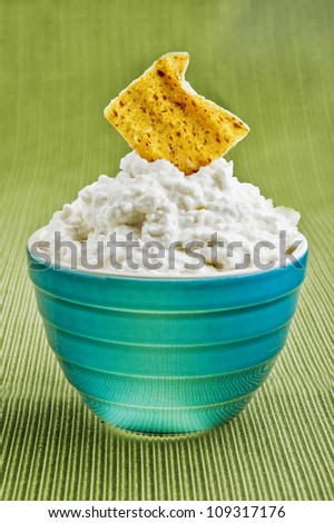 Cottage Cheese and a baked chip