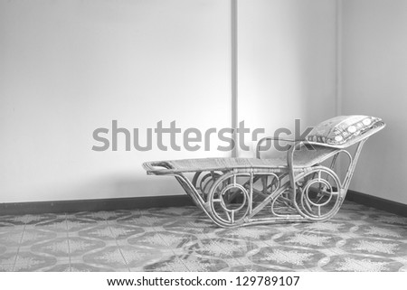 Gray scale lonely vacncy bed