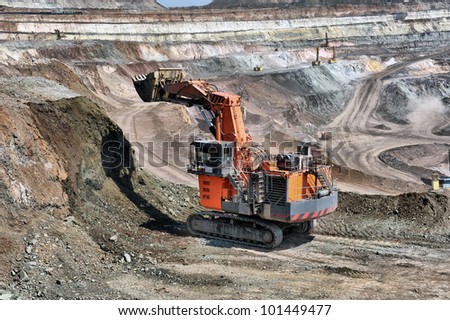 The big dredge digs the earth