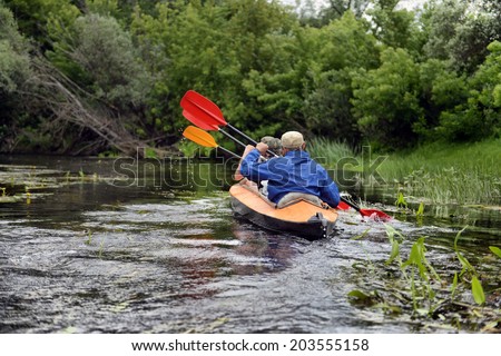 Sula, Ukraine - June 14, 2014: river rafting kayaking editorial photo; river, Sula, 2014 Ukraine, June 14