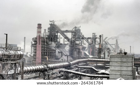 Industrial landscape of metallurgical industrial complex of the heavy industry