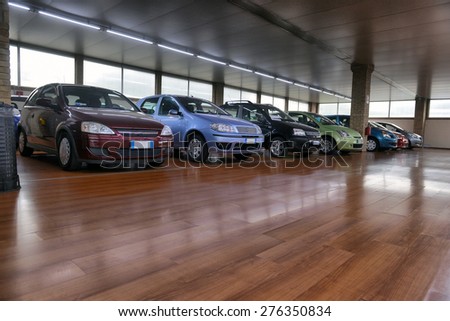 ITALY-APRIL, 2014: saloon cars sales in the European city; ITALY-APRIL, 2014