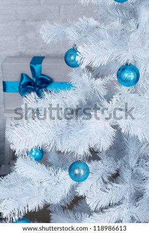 Xmas tree decoration, fur-tree decorated with New Year\'s toys