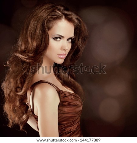 Hair. Beautiful Sexy Brunette Woman. Healthy Long Brown Hair. Beauty Model Girl.