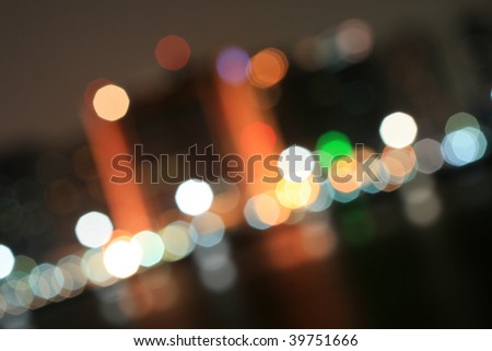 out of focus night city lights