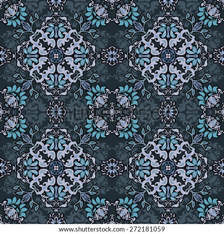 Seamless abstract floral pattern design for fabric