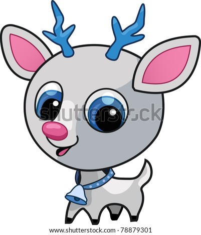 Cute Reindeer Vector Illustration - 78879301 : Shutterstock