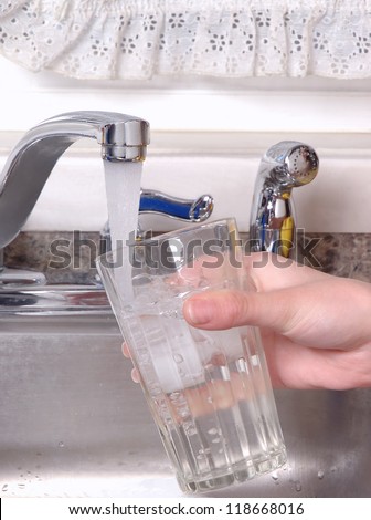 Fresh cold water from kitchen sink