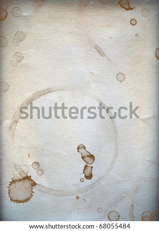 Paper with Coffee Rings Stain.