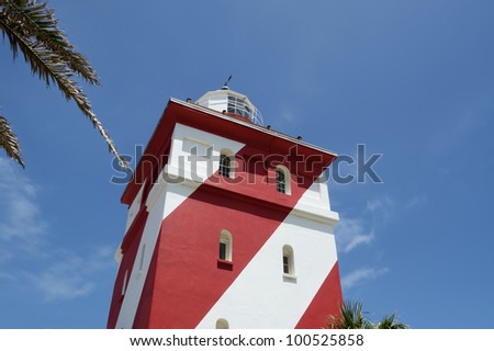 Green point light house, during a bright sunny day in Cape Town, South Africa