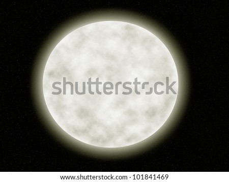Full moon in the dark universe background with stars