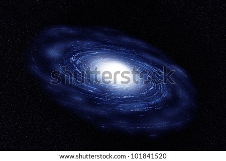 Twist galaxy of blue with cloud in the universe