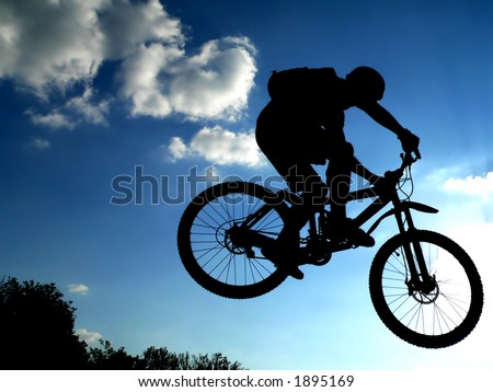 mtb wallpaper. mountain bike - silhouette
